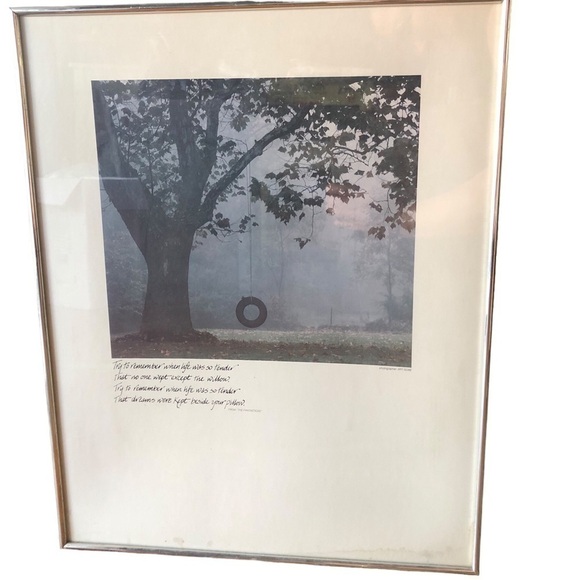 Vintage 70s Photography print by sears artist Art Gore The Tire Swing  1979 - Picture 1 of 4